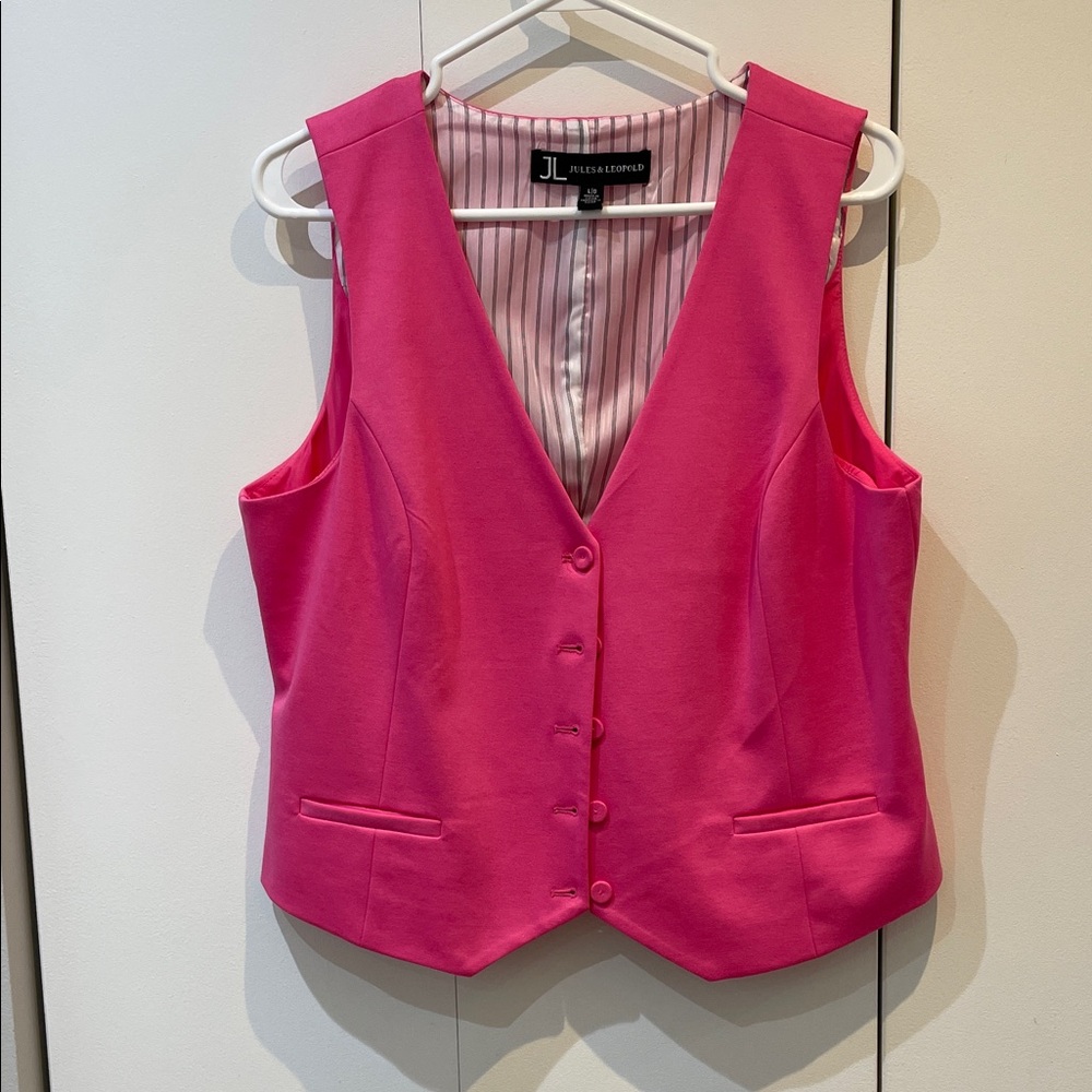 Jules & Leopold Pink Striped Vest